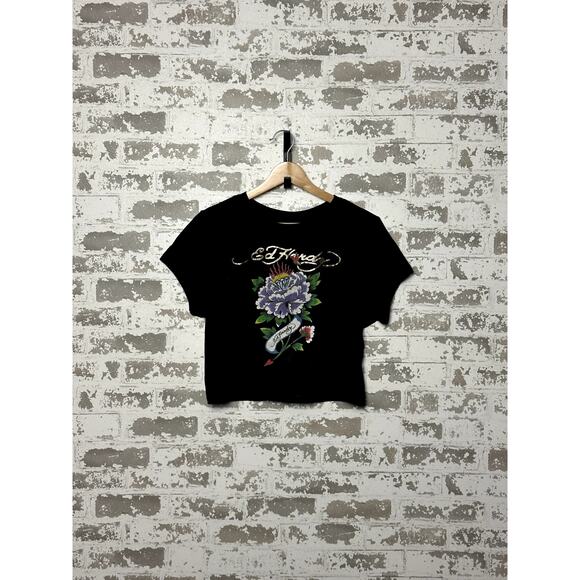 Ed Hardy Babydoll Shirt Boxy Fit Size XL Y2K - Picture 2 of 5